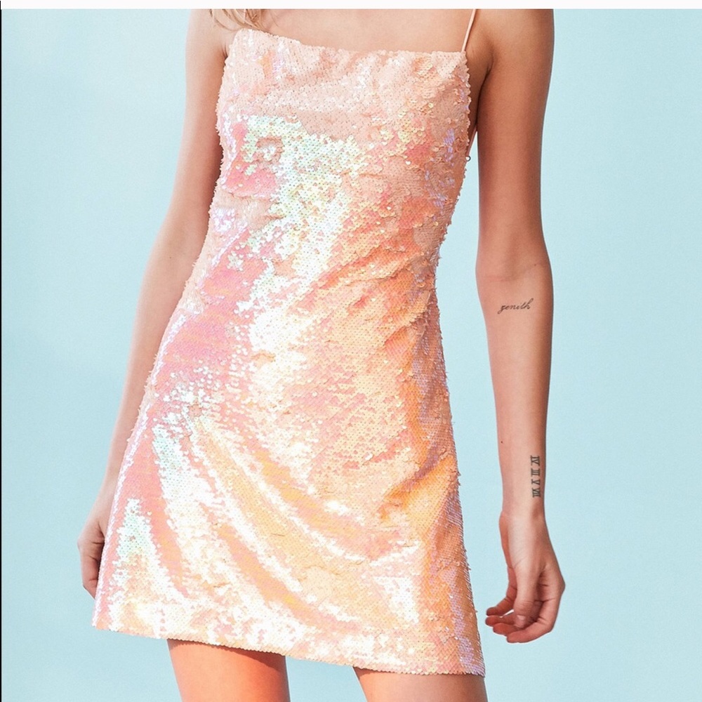 Urban Outfitters Pink Sequin Dress - S
